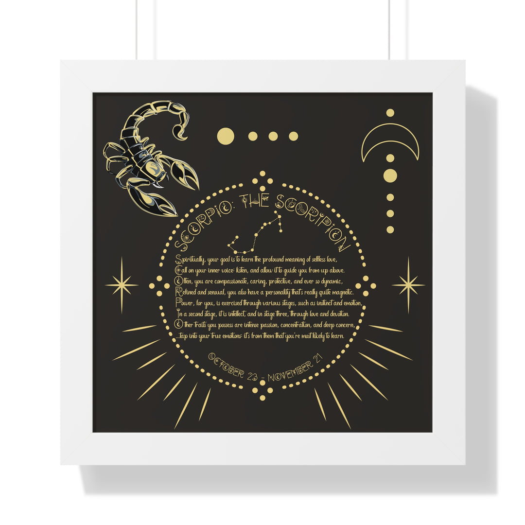 Written in the Stars Framed Acrostic Poem Print - Scorpio