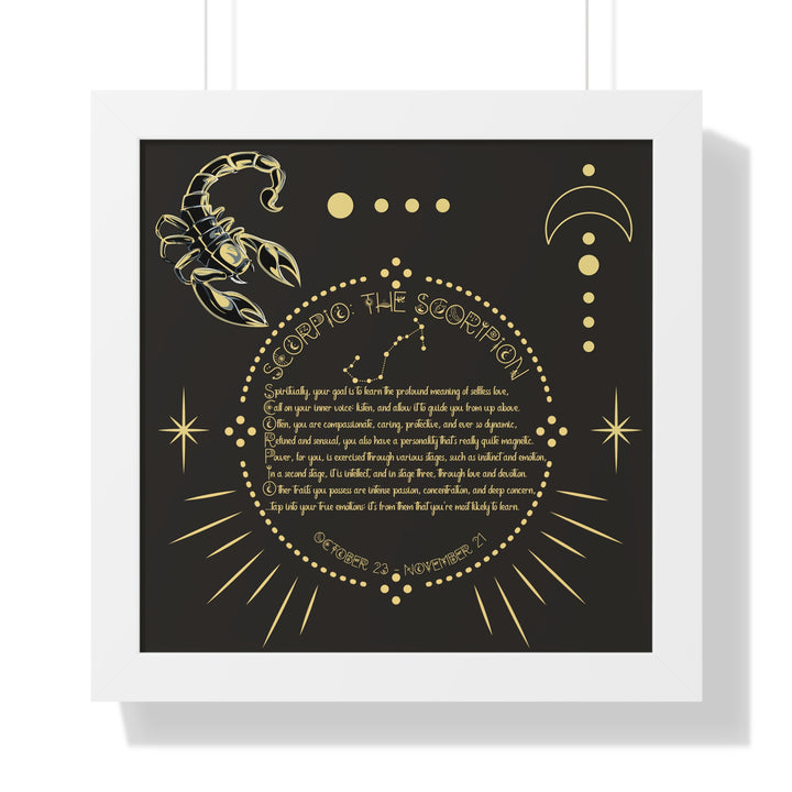 Written in the Stars Framed Acrostic Poem Print - Scorpio