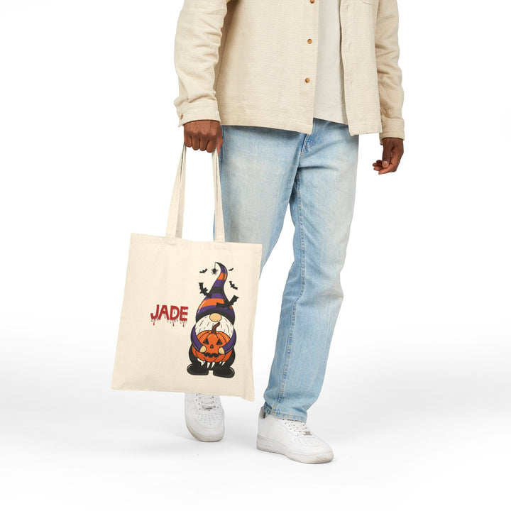 Happy Halloween Canvas Candy Tote Bag - Gnome- Personalized
