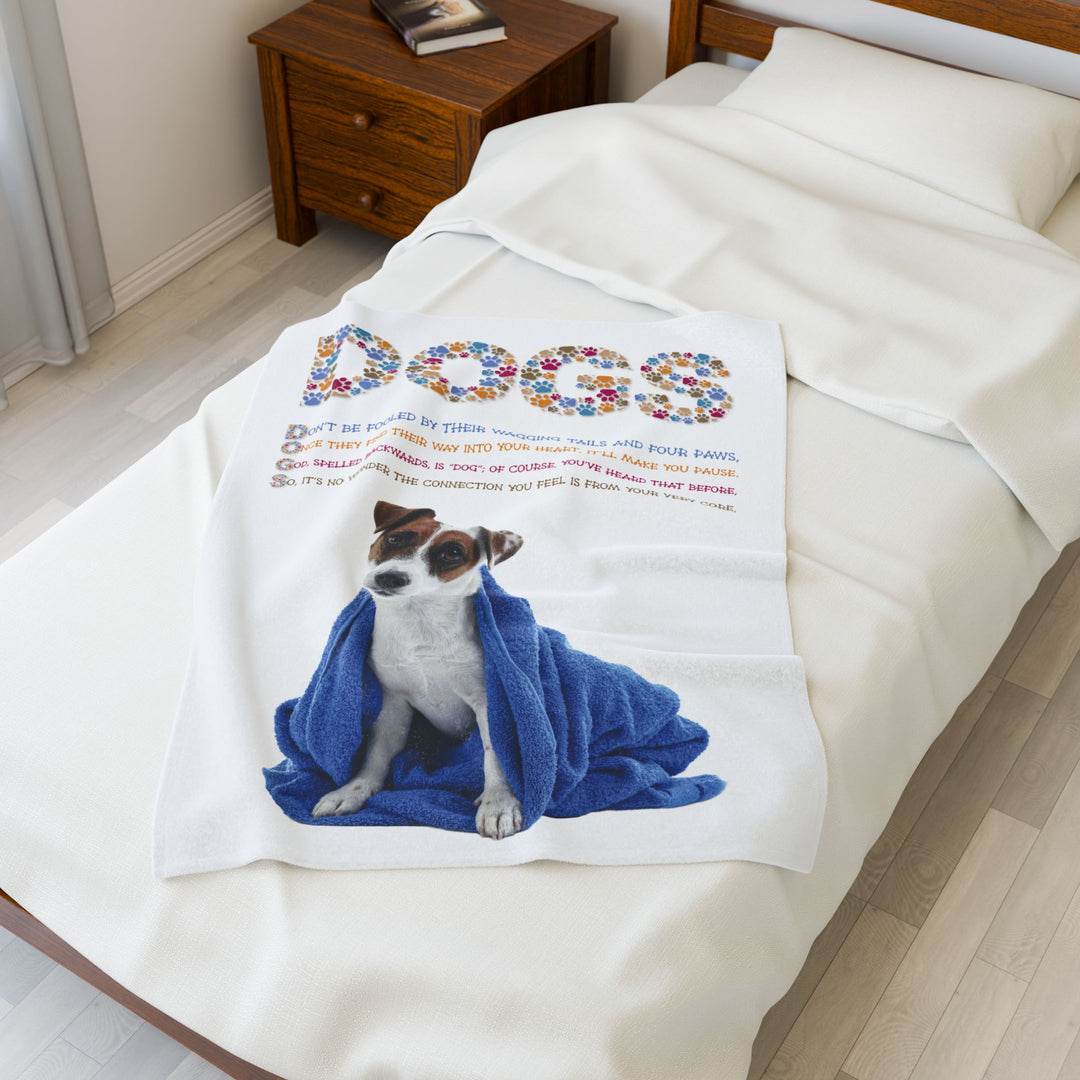 Dogs Acrostic Poem Velveteen Plush Blanket