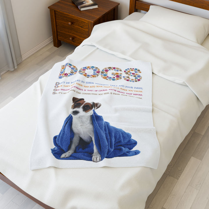 Dogs Acrostic Poem Velveteen Plush Blanket