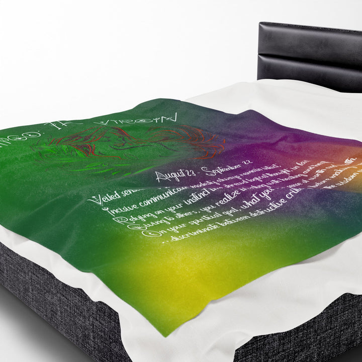 Virgo Acrostic Poem Velveteen Plush Blanket - Colored