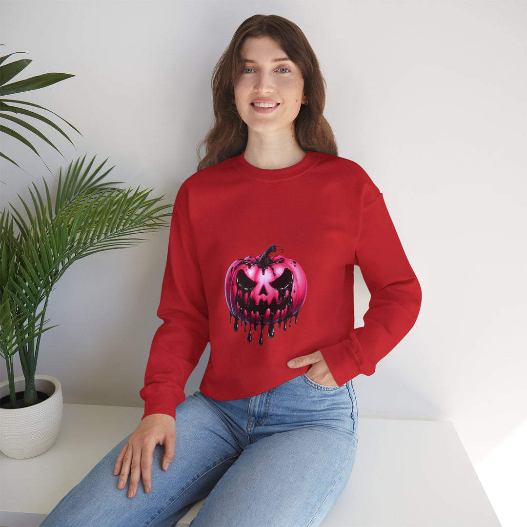 Happy Halloween Acrostic Poem Sweatshirt - Creepy Pink