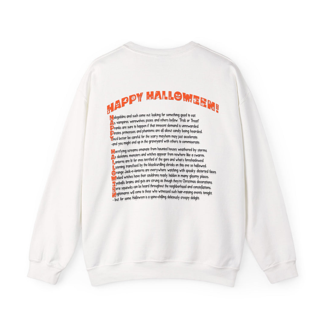 Happy Halloween Acrostic Poem Sweatshirt  - Creepy Modern Witch