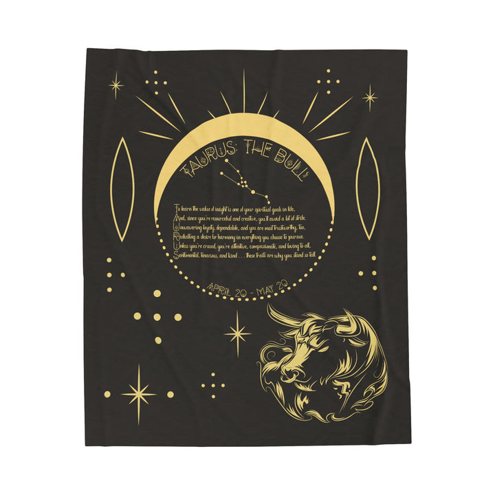 Written in the Stars Velveteen plush blanket with acrostic poem spelling out "Taurus"