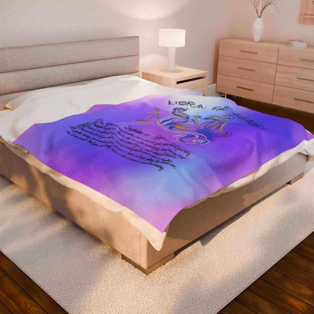 Libra Acrostic Poem Velveteen Plush Blanket - Colored