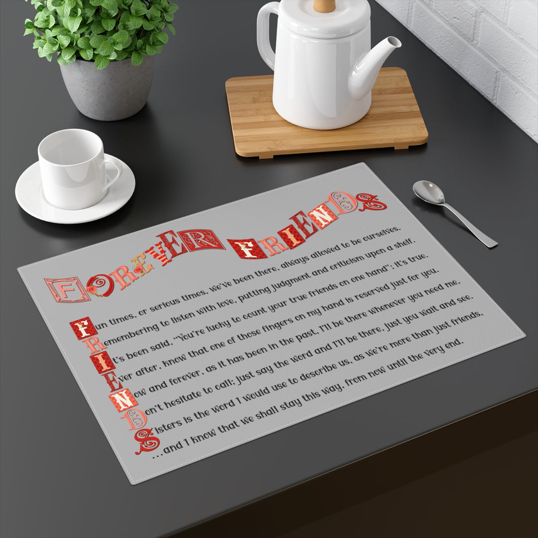 Forever Friends Acrostic Poem Charming Placemat