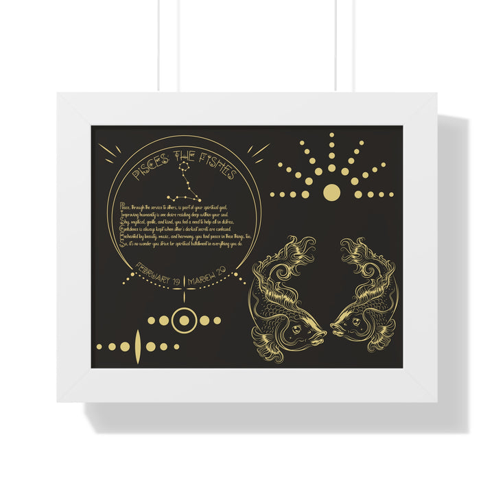 Written in the Stars Framed Acrostic Poem Print - Pisces