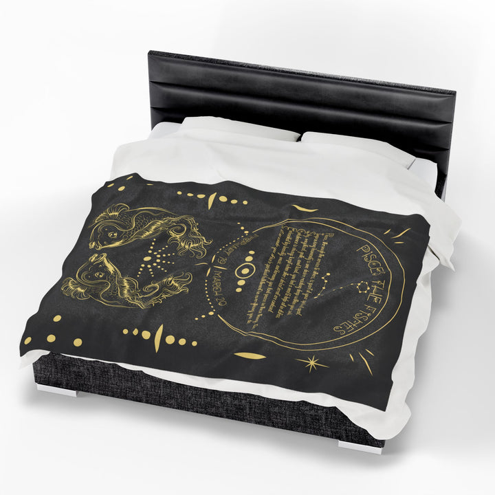 Pisces Acrostic Poem Velveteen Blanket