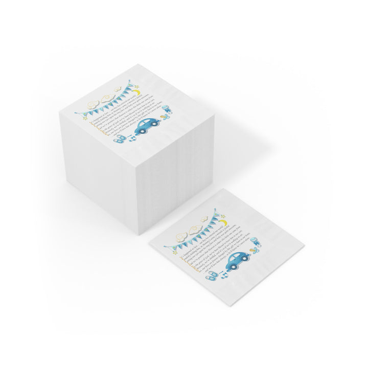 Baby Steps "It's a Boy" White Coined Napkins