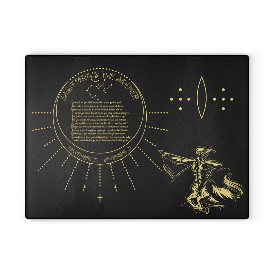 Sagittarius Acrostic Poem Glass Cutting Board