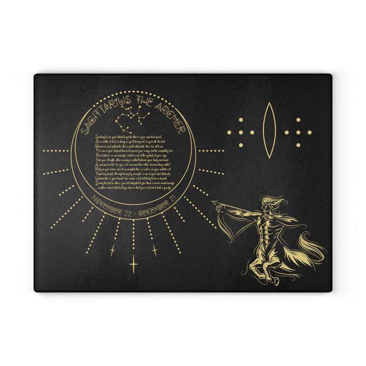 Sagittarius Acrostic Poem Glass Cutting Board