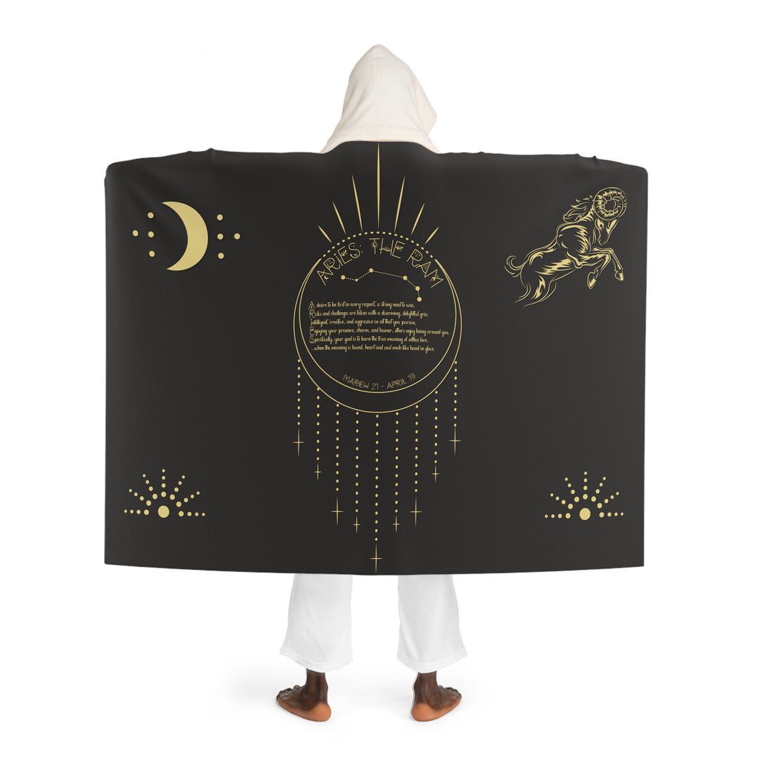 Written in the Stars Hooded Sherpa Fleece Blanket - Aries