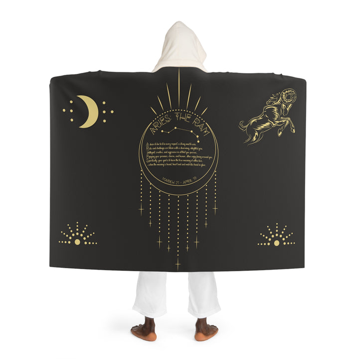 Written in the Stars Hooded Sherpa Fleece Blanket - Aries