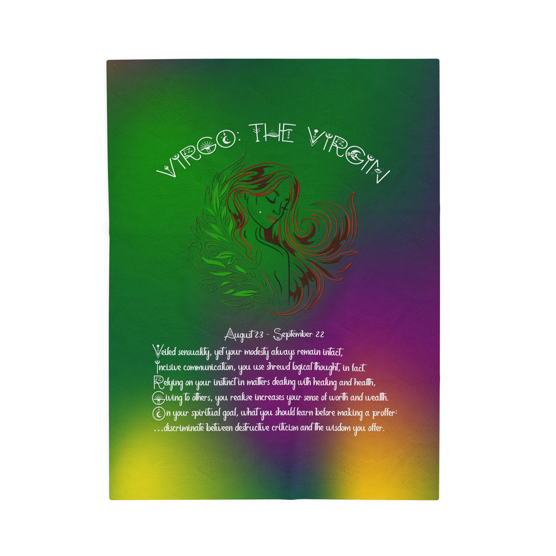 Virgo Acrostic Poem Velveteen Plush Blanket - Colored