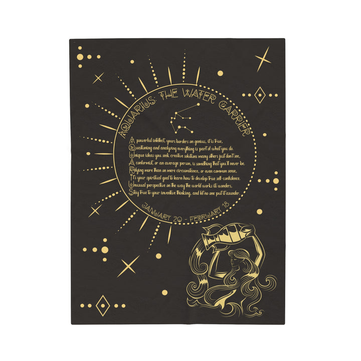 Written in the Stars Velveteen plush blanket with acrostic poem "Aquarius"