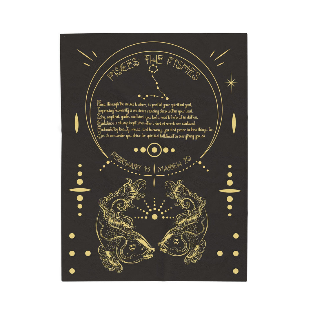 Pisces Acrostic Poem Velveteen Blanket