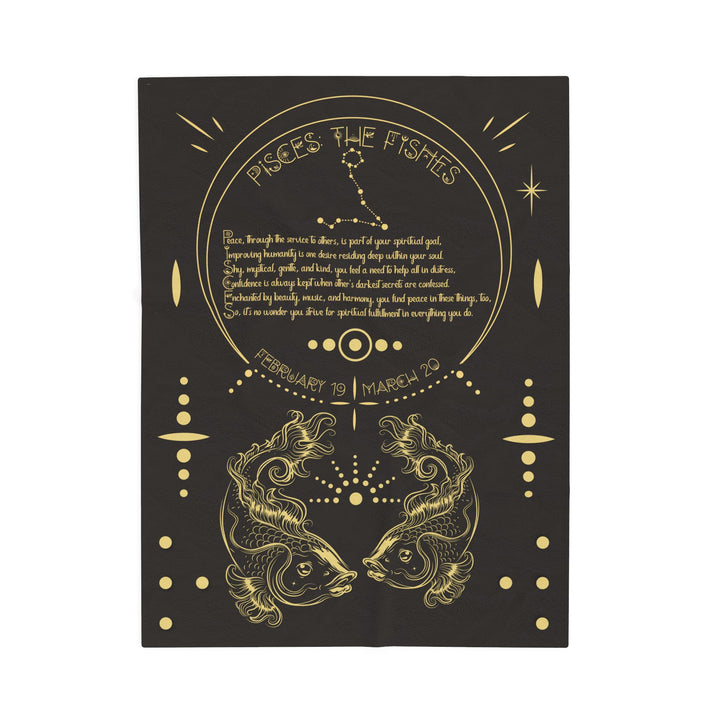 Pisces Acrostic Poem Velveteen Blanket