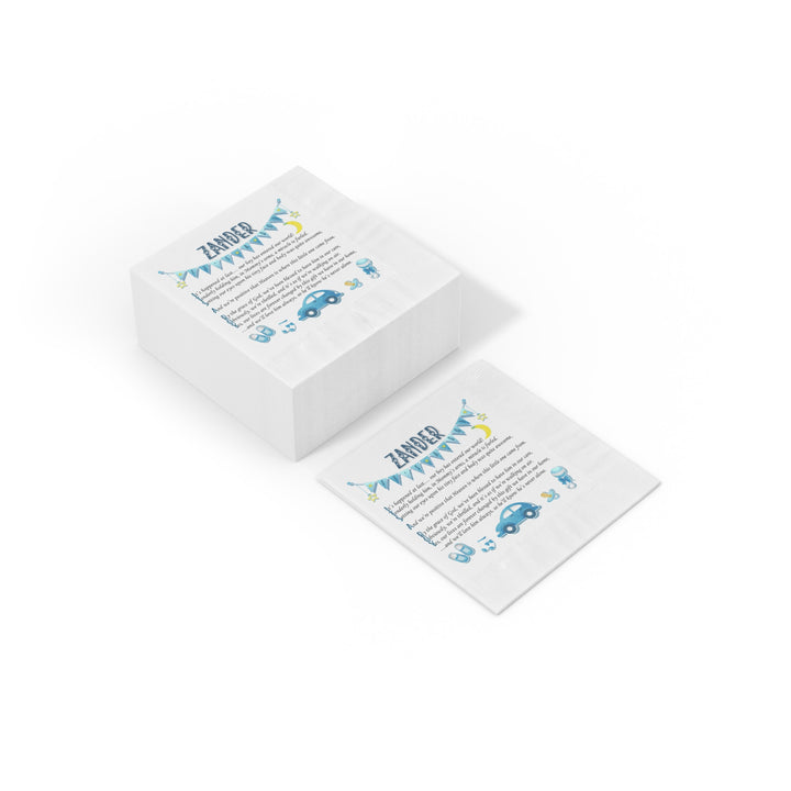 It's a Boy White Coined Napkins - Personalized