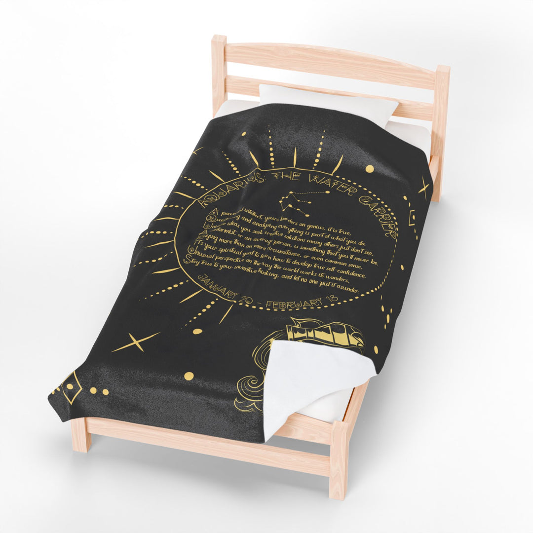 Aquarius Acrostic Poem Velveteen Plush Blanket