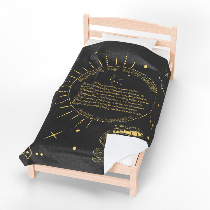 Aquarius Acrostic Poem Velveteen Plush Blanket