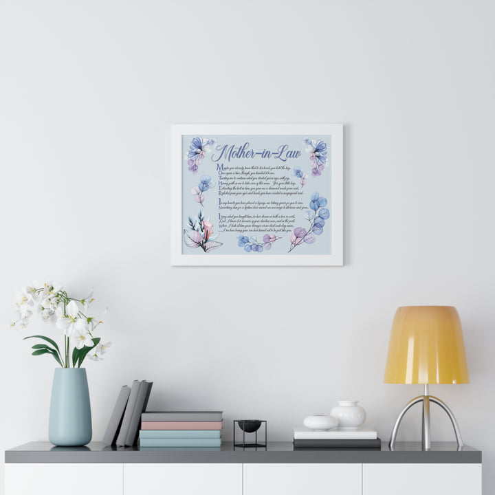 "My Mother, My Friend" Framed Acrostic Poem Print - Translucent Flower