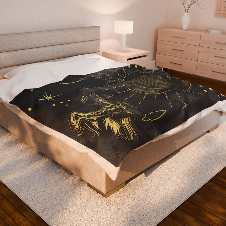 Sagittarius Acrostic Poem Velveteen Blanket
