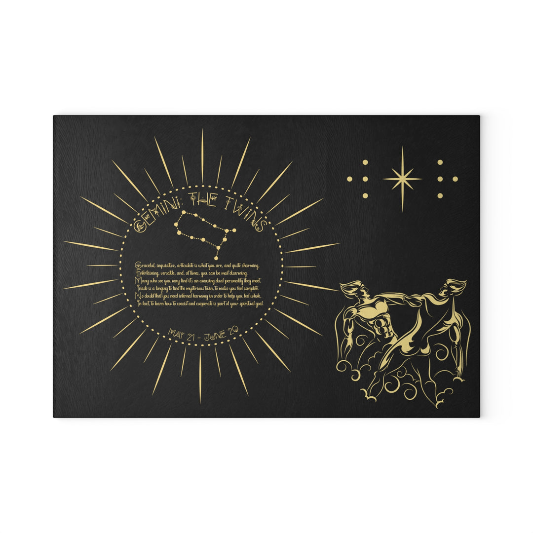 Gemini Acrostic Poem Glass Cutting Board