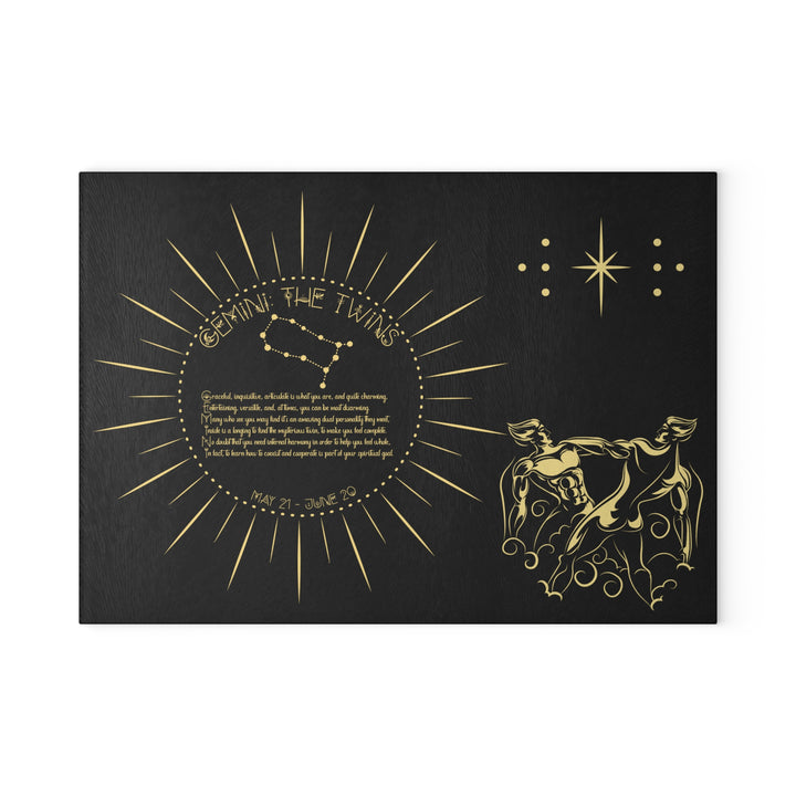 Gemini Acrostic Poem Glass Cutting Board