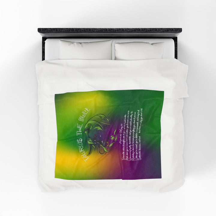 Taurus Acrostic Poem Velveteen Plush Blanket - Colored