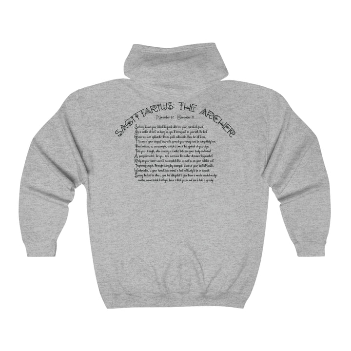 Written in the Stars Unisex Full Zip Hooded Sweatshirt - Sagittarius