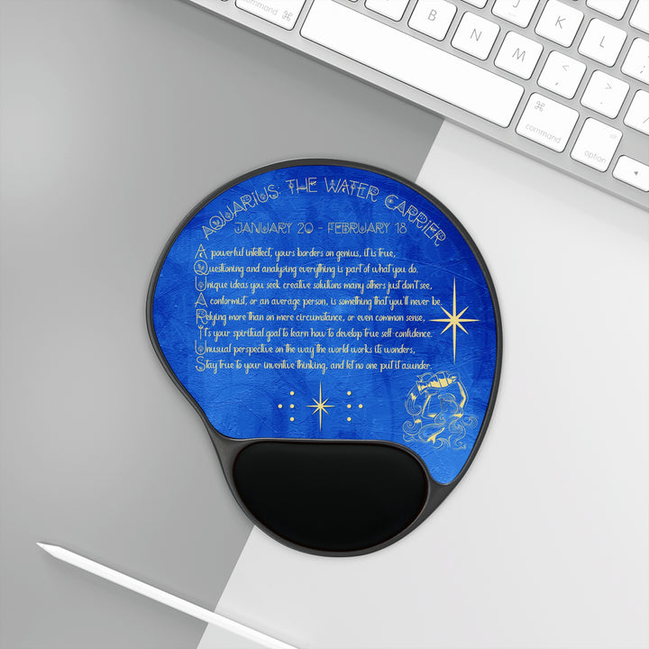 Written in the Stars Mouse Pad With Wrist Rest - Aquarius