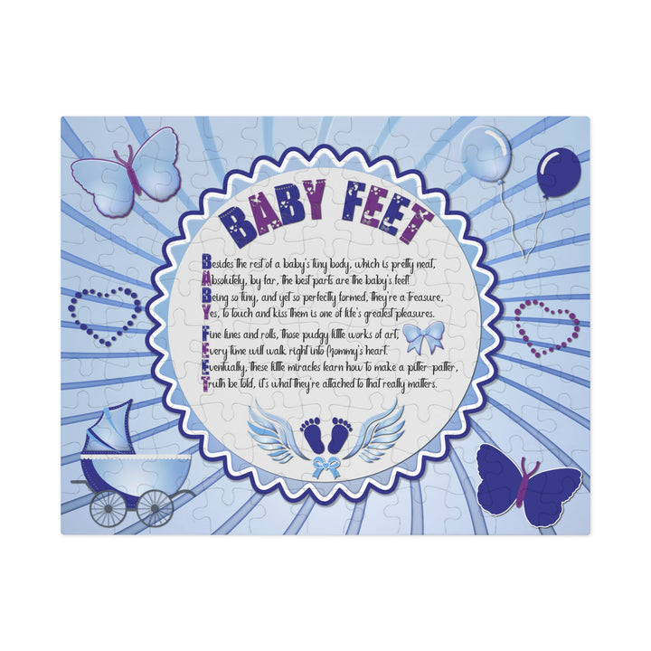 Baby Steps Acrostic Poem Jigsaw Puzzle - "Baby feet" - Blue