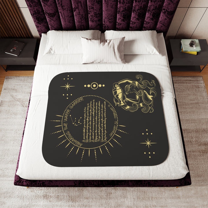 Written in the Stars Sherpa Blanket - Aquarius