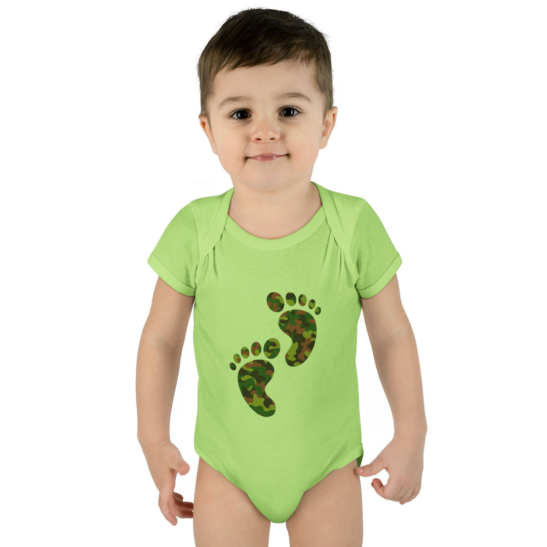 Baby Feet Acrostic Poem Baby Bodysuit - Camo