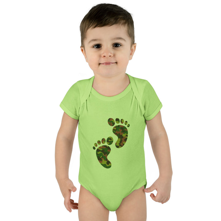 Baby Feet Acrostic Poem Baby Bodysuit - Camo