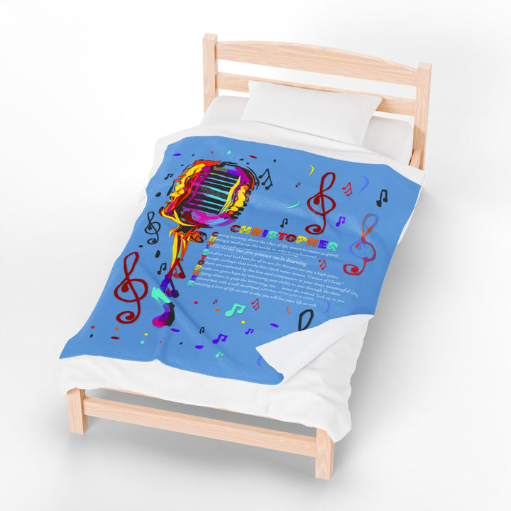 Namesakes Acrostic Poem on Velveteen Plush Blanket