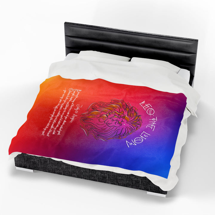 Leo Acrostic Poem Velveteen Plush Blanket - Colored