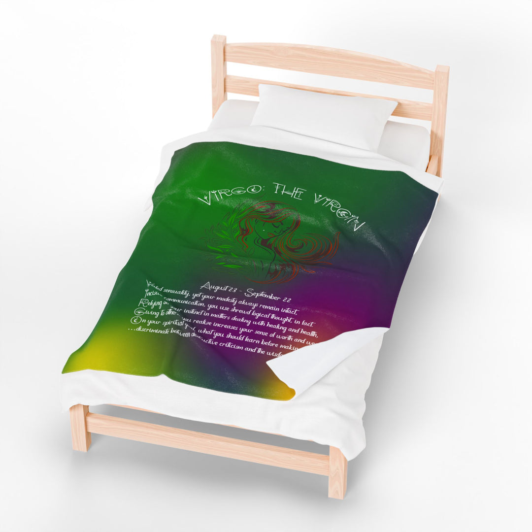 Virgo Acrostic Poem Velveteen Plush Blanket - Colored