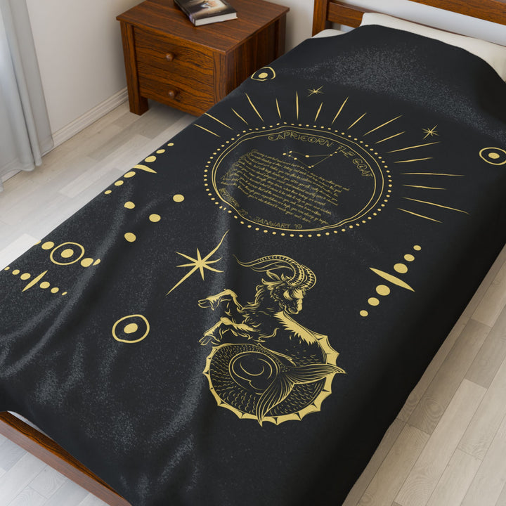 Capricorn Acrostic Poem Velveteen Blanket