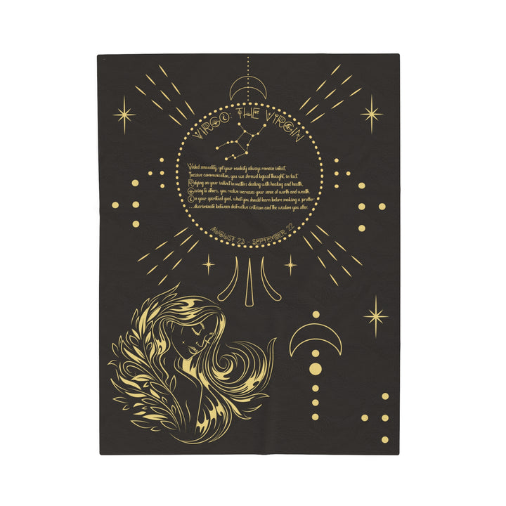 Written in the Stars Velveteen plush blanket with acrostic poem spelling out "Virgo"