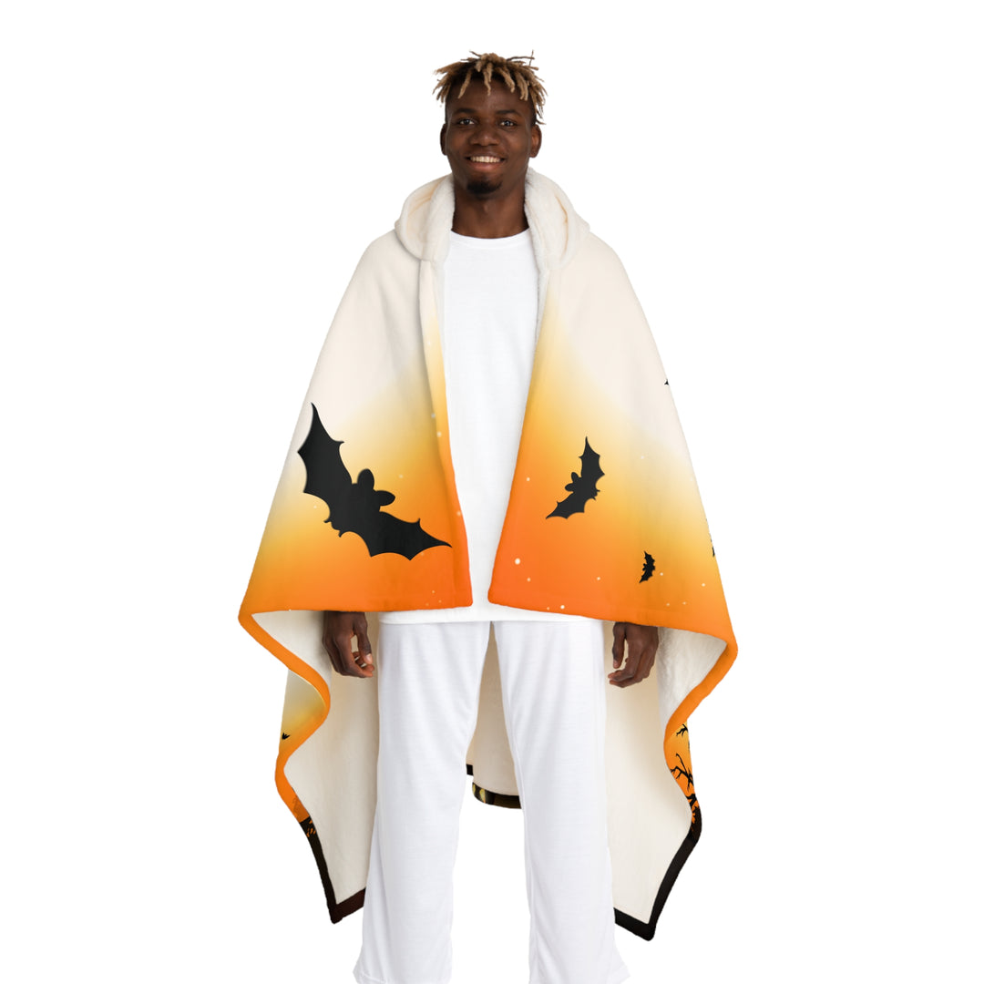 It's Just a Phrase Hooded Sherpa Fleece Blanket "Happy Halloween" - Haunted House