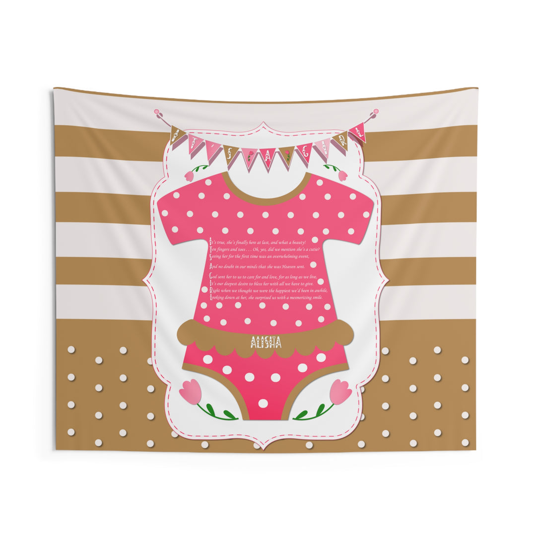 "It’s a Girl" Acrostic Poem Baby Shower Backdrop-Baby Bodysuit - Personalized