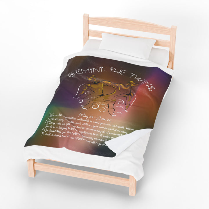 Gemini Acrostic Poem Velveteen Plush Blanket