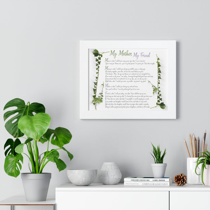 It's Just a Phrase "My Mother, My Friend" Framed Acrostic Poem Print