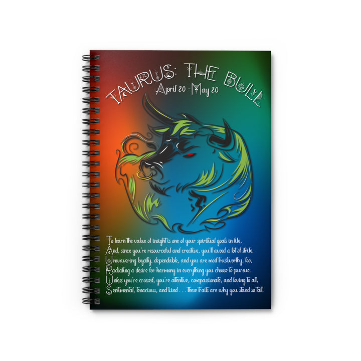 Taurus Acrostic Poem Spiral Notebook