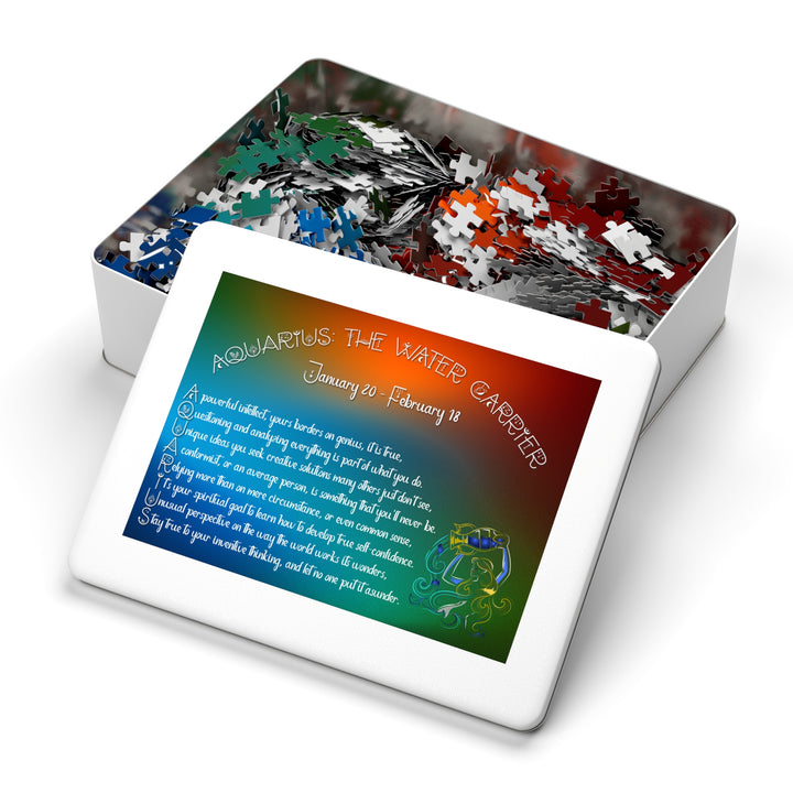 Aquarius Acrostic Poem Puzzle - Tin Box