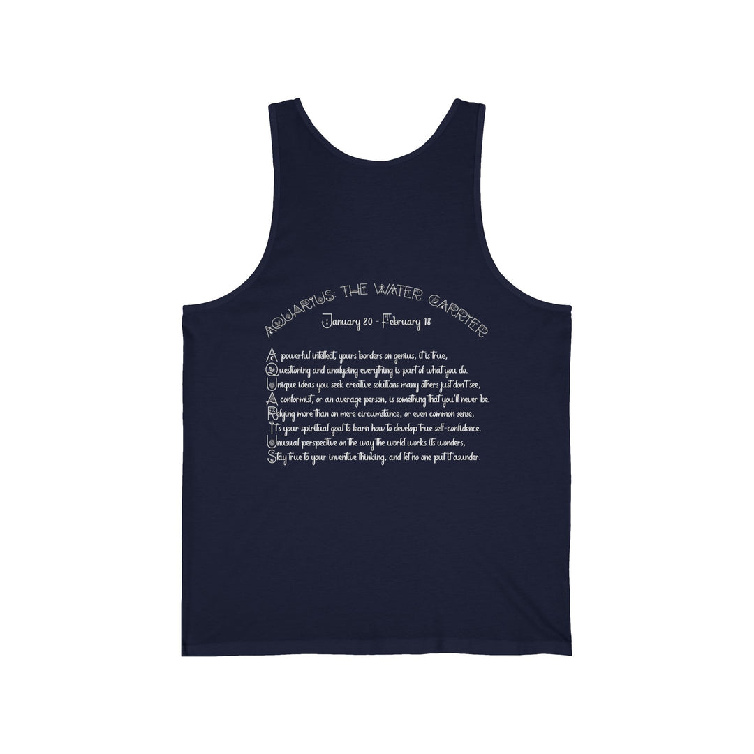 “Aquarius” Acrostic Poem Unisex Jersey Tank