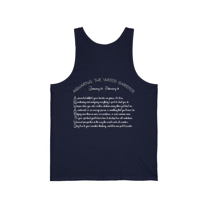“Aquarius” Acrostic Poem Unisex Jersey Tank