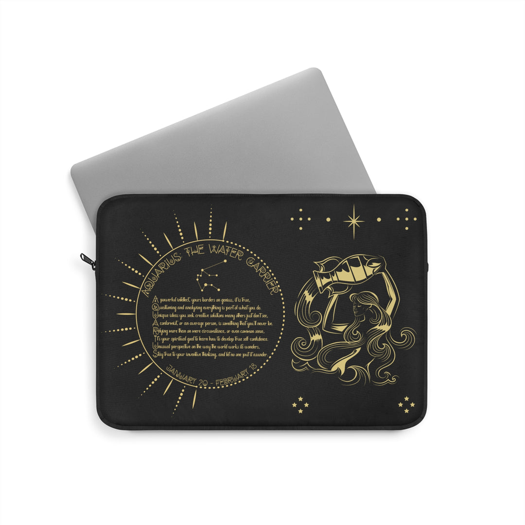 Aquarius Acrostic Poem Laptop Sleeve